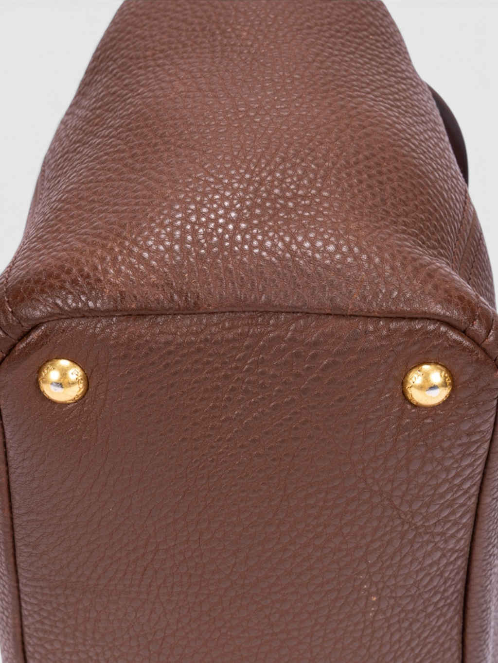Prada Vitello Daino Side Pocket Tote Bag In Brown Leather