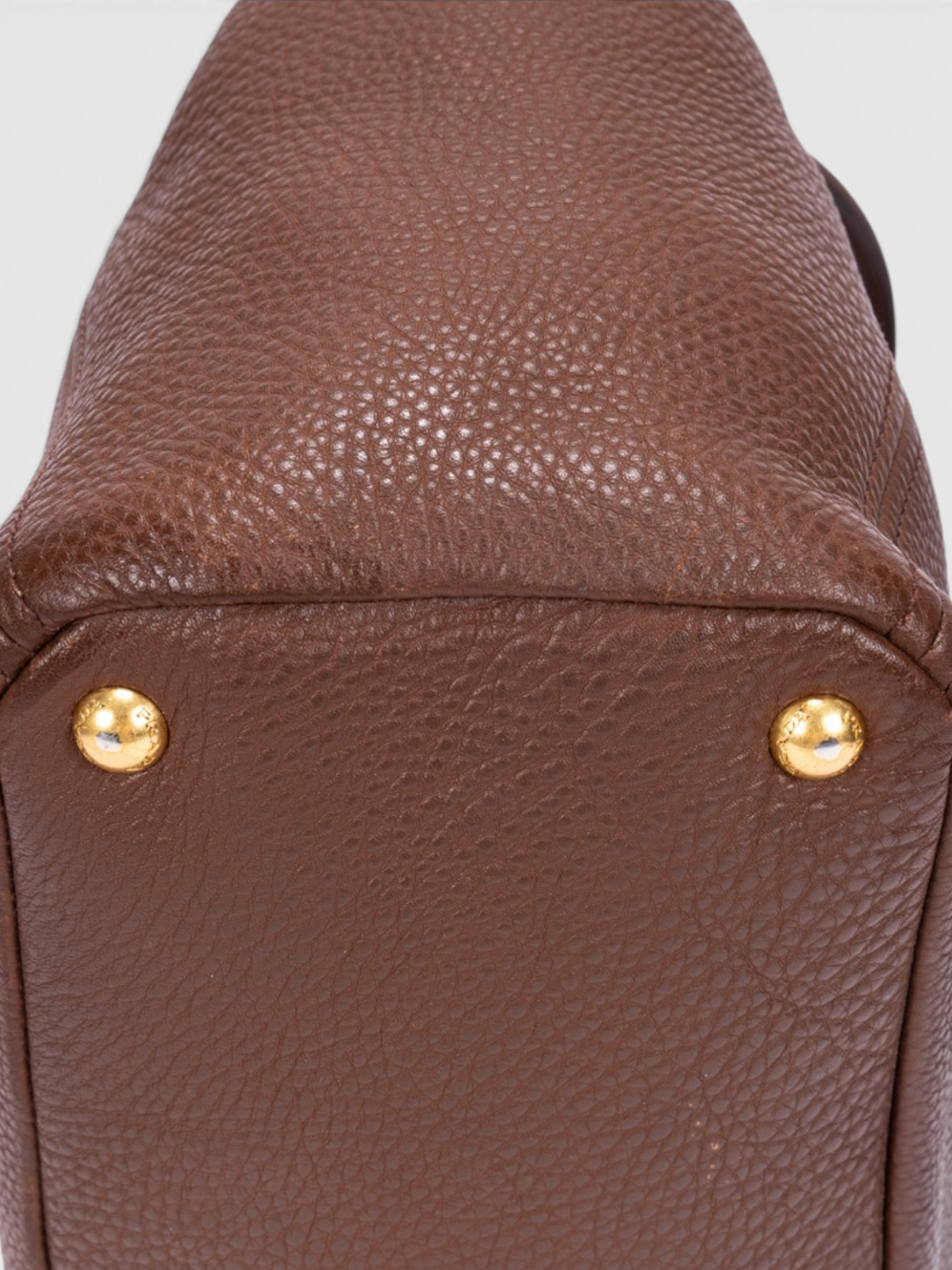 Prada Vitello Daino Side Pocket Tote Bag In Brown Leather