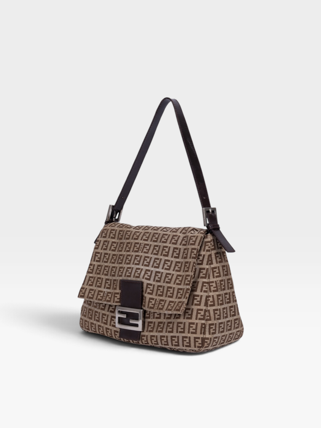 Fendi Zucchino Mamma Baguette Bag In Beige Canvas