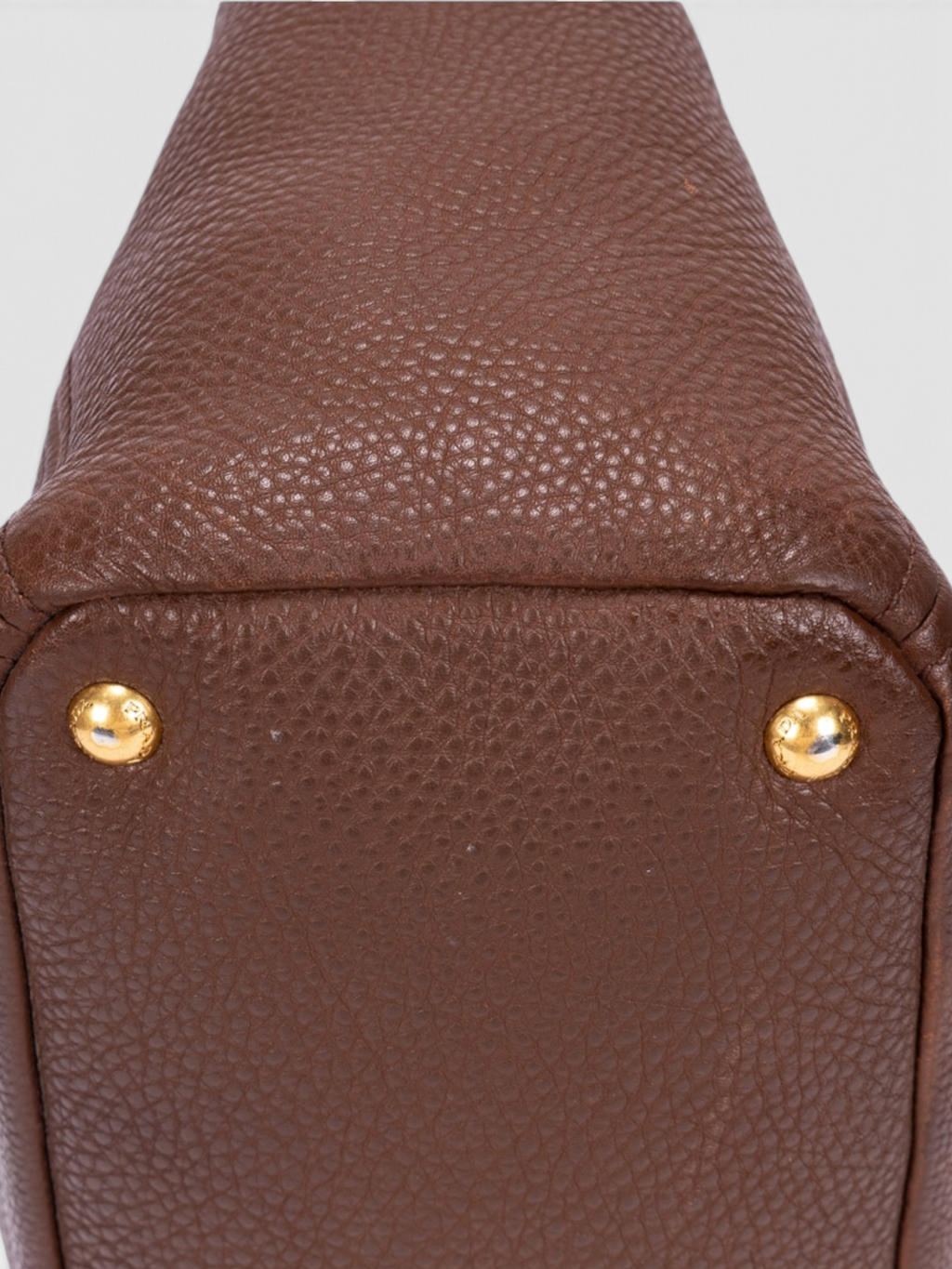 Prada Vitello Daino Side Pocket Tote Bag In Brown Leather