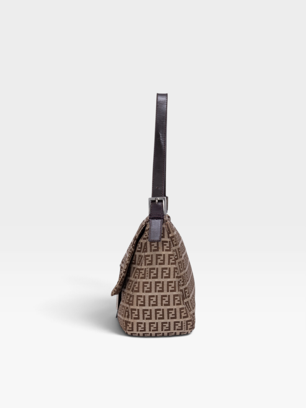 Fendi Zucchino Mamma Baguette Bag In Beige Canvas