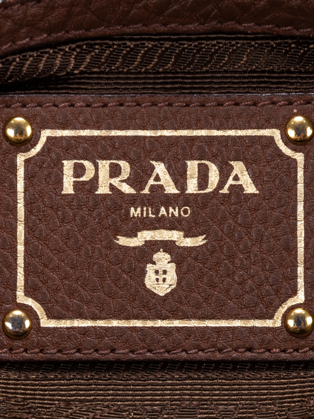 Prada Vitello Daino Side Pocket Tote Bag In Brown Leather