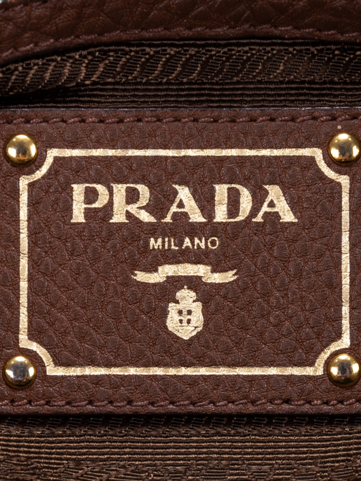 Prada Vitello Daino Side Pocket Tote Bag In Brown Leather