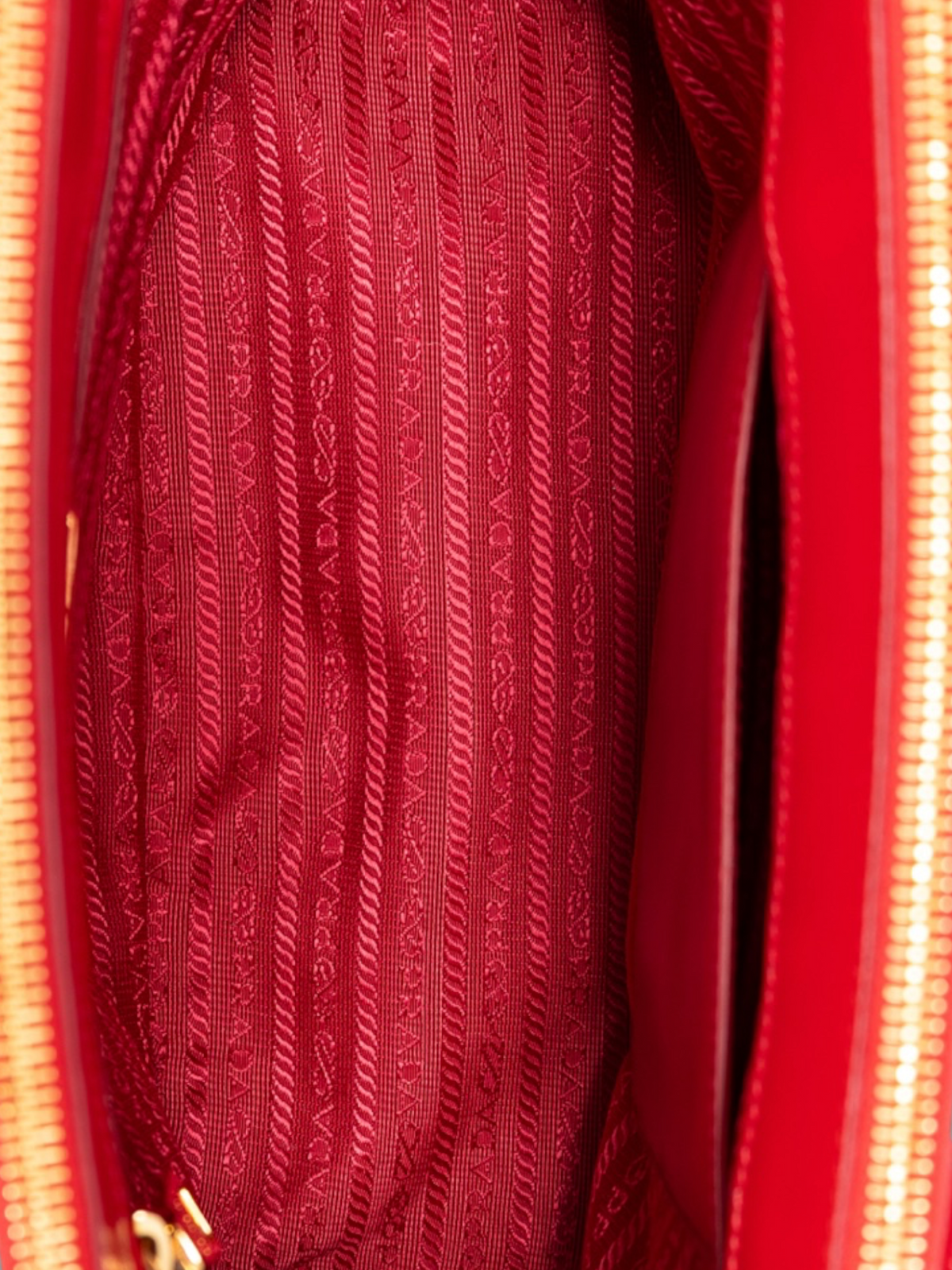 Prada Galleria Double Zip Tote Bag In Red Patent Leather