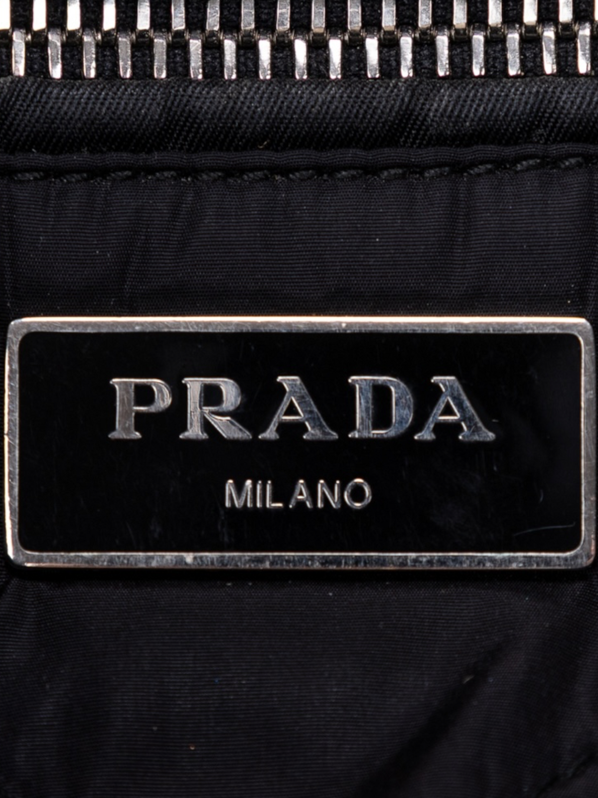 Prada Tessuto Nylon Bomber Chain Shoulder Bag In Black
