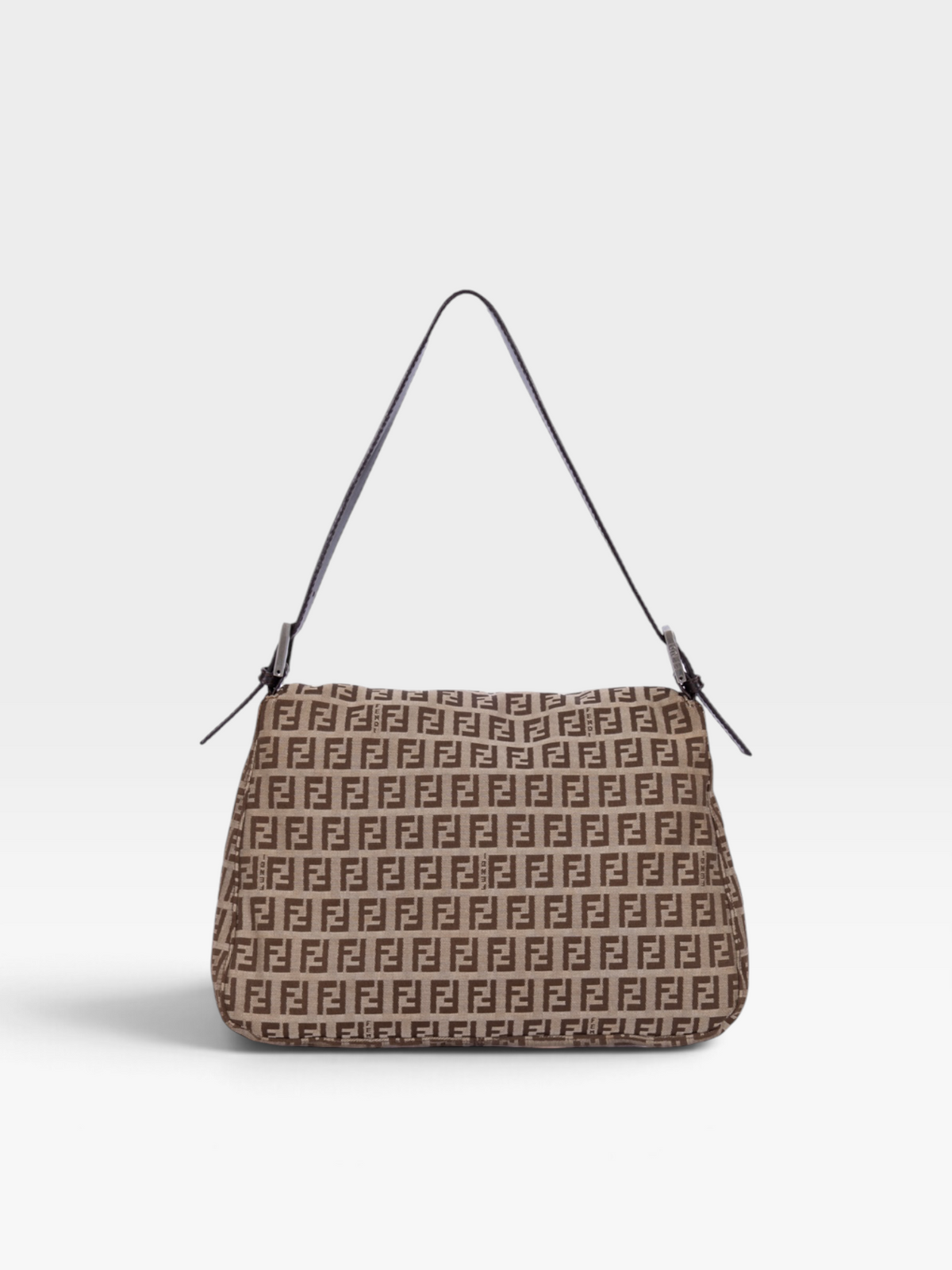 Fendi Zucchino Mamma Baguette Bag In Beige Canvas