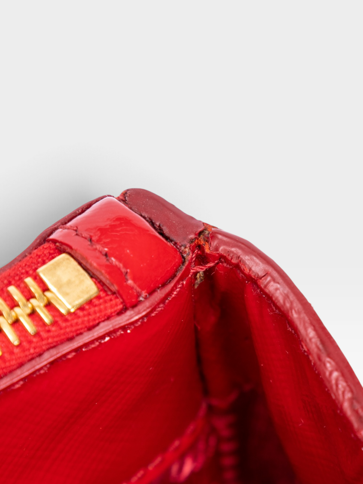 Prada Galleria Double Zip Tote Bag In Red Patent Leather