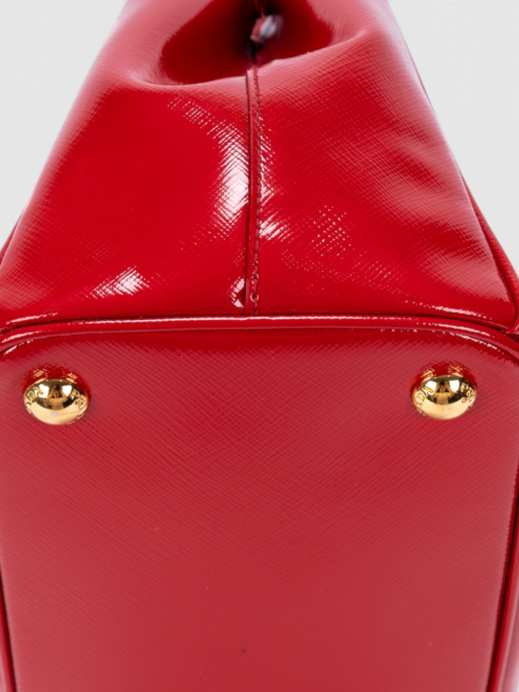 Prada Galleria Double Zip Tote Bag In Red Patent Leather