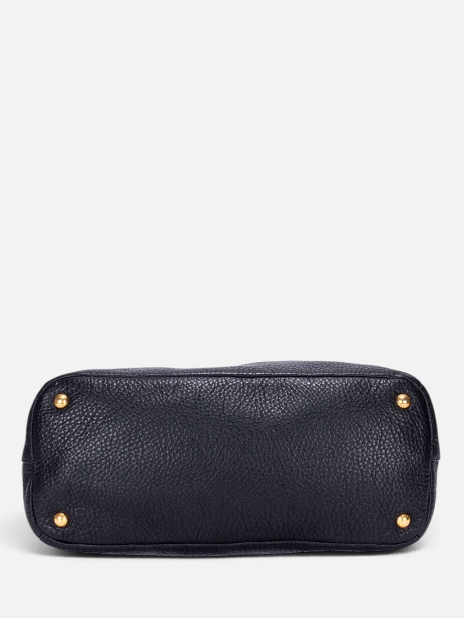 Prada Vitello Daino Shoulder Bag In Black Pebbled Leather