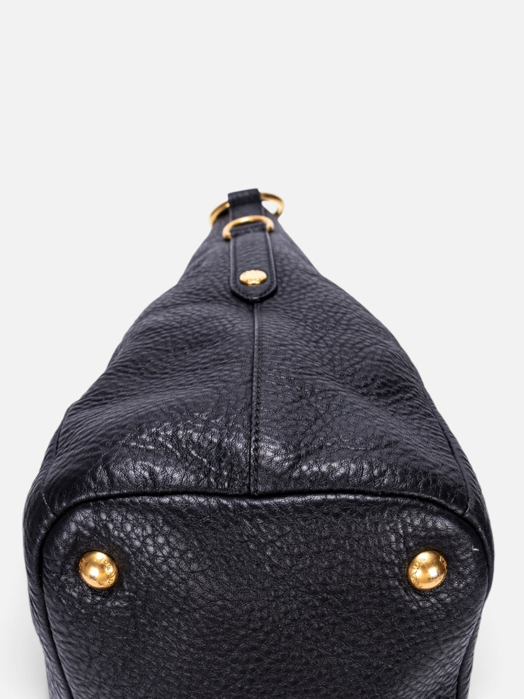 Prada Vitello Daino Shoulder Bag In Black Pebbled Leather