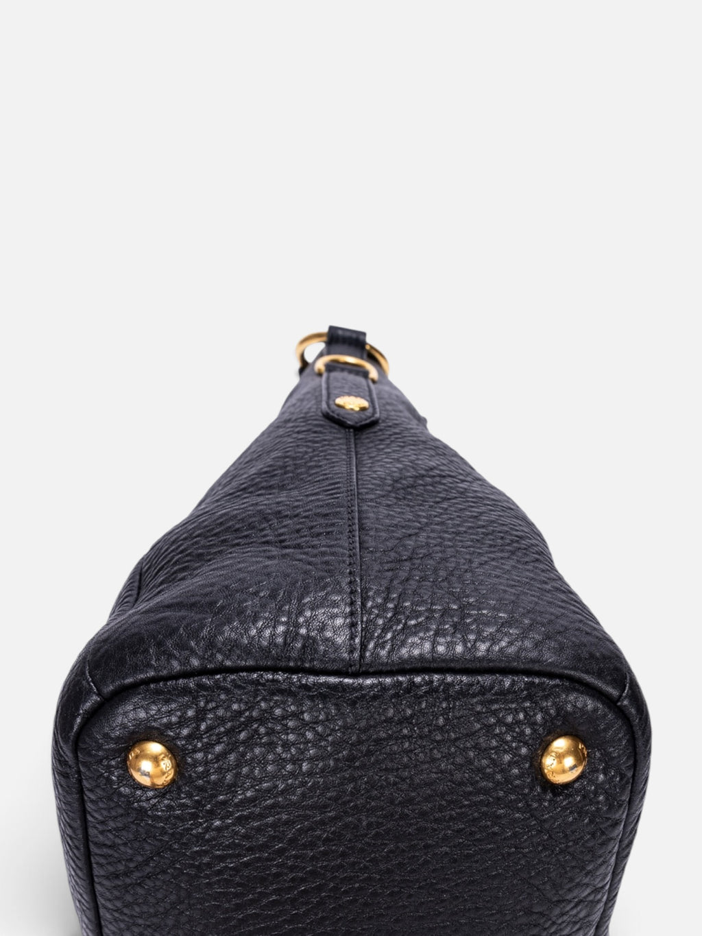 Prada Vitello Daino Shoulder Bag In Black Pebbled Leather