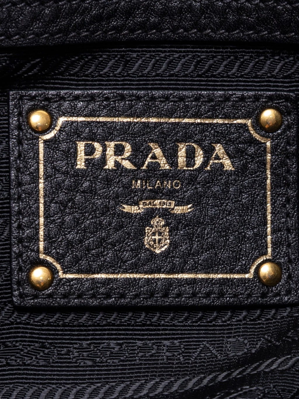 Prada Vitello Daino Shoulder Bag In Black Pebbled Leather