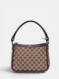 Gucci GG Canvas Abbey Zip Shoulder Bag In Brown