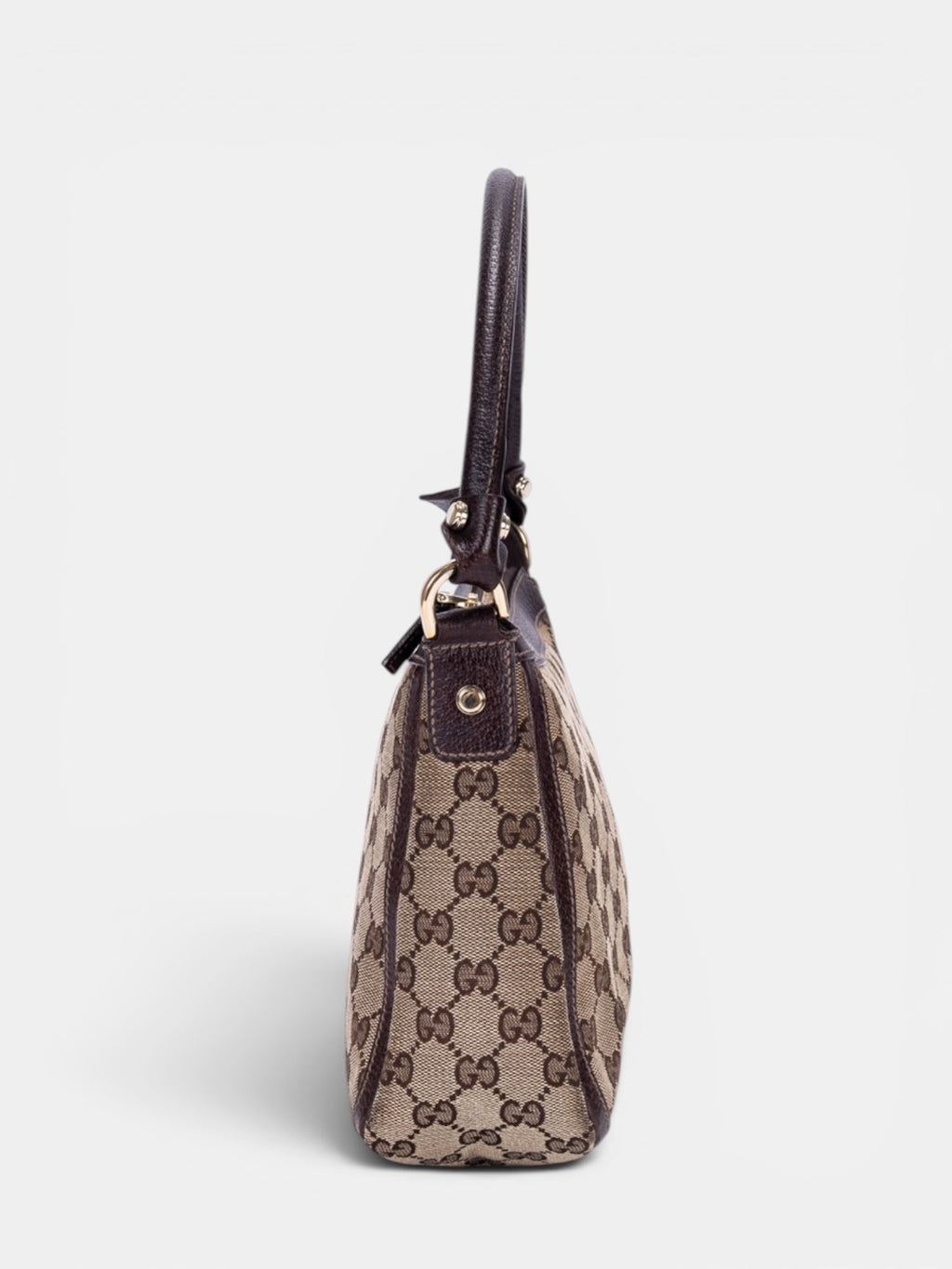 Gucci GG Canvas Abbey Zip Shoulder Bag In Brown