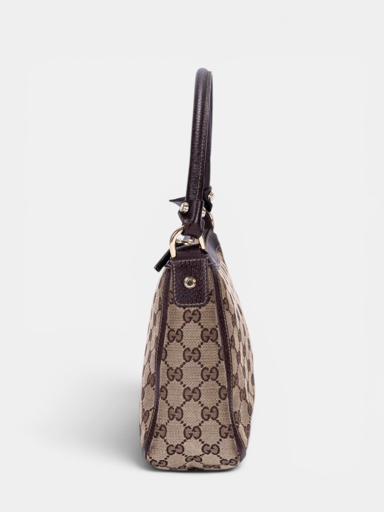 Gucci GG Canvas Abbey Zip Shoulder Bag In Brown