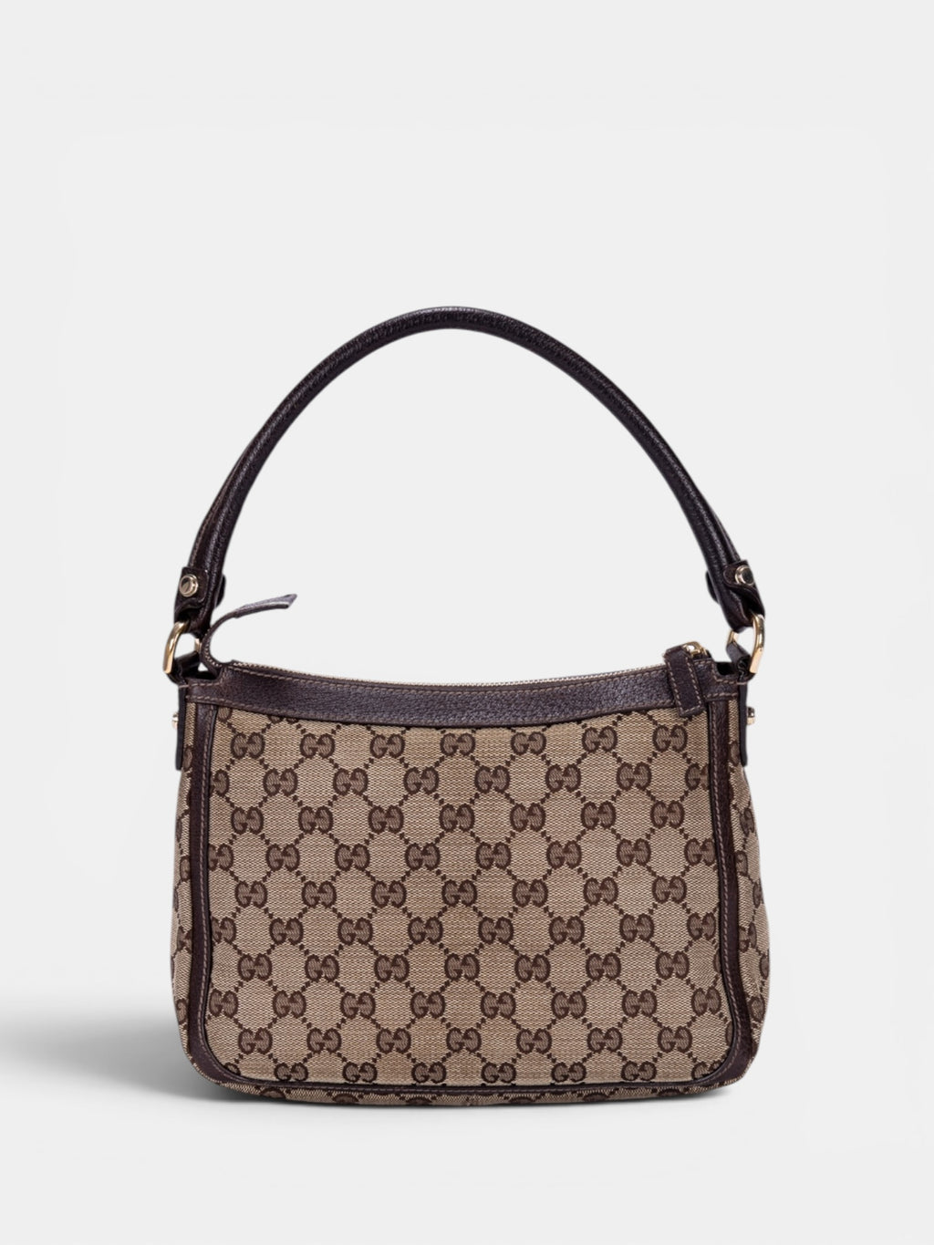 Gucci GG Canvas Abbey Zip Shoulder Bag In Brown