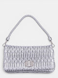 Miu Miu Crystal Cloque Nappa Leather In Sliver