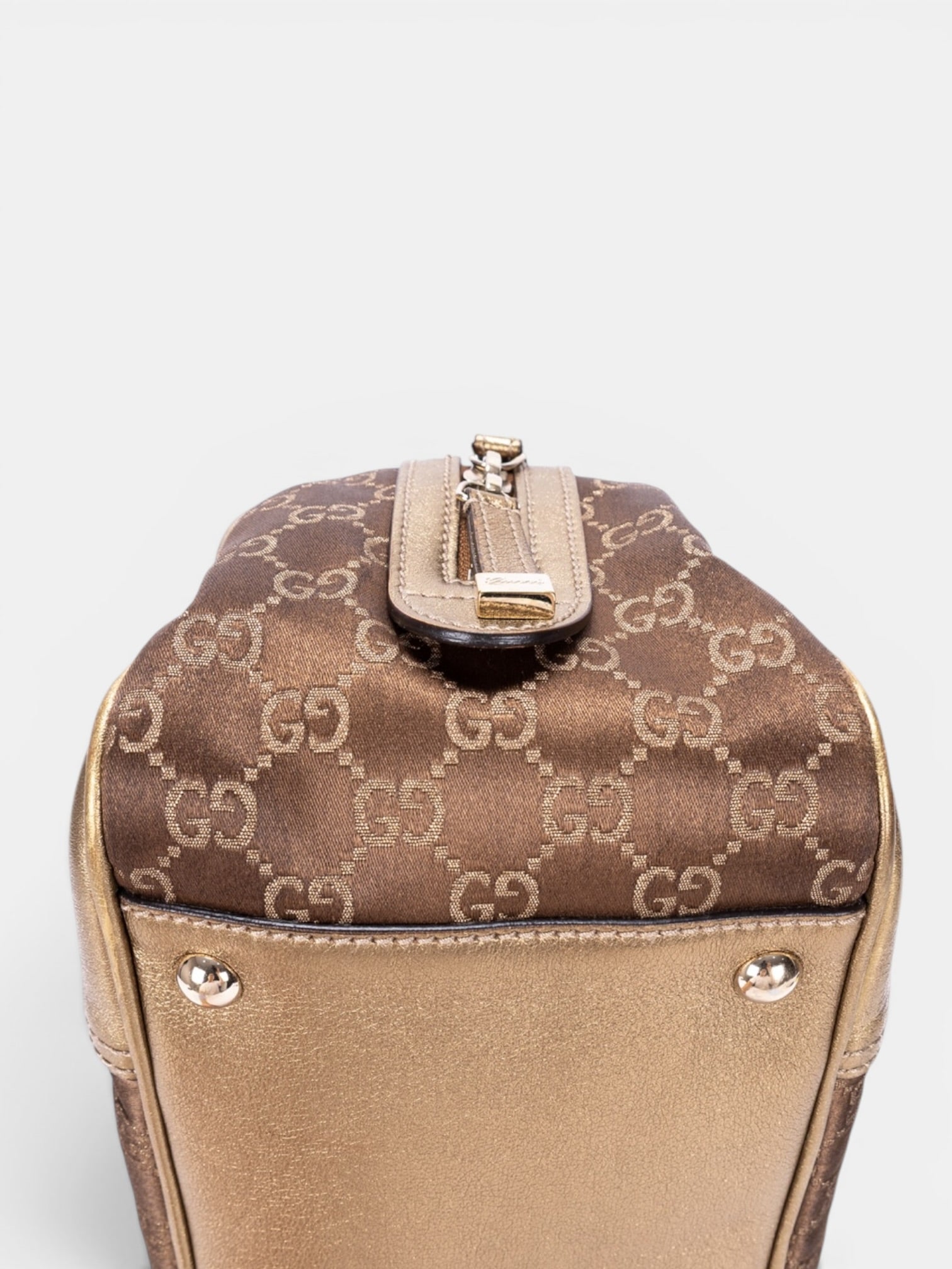 Gucci GG Princy Boston Bag In Metallic Gold