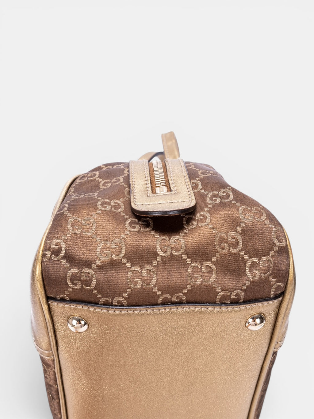 Gucci GG Princy Boston Bag In Metallic Gold