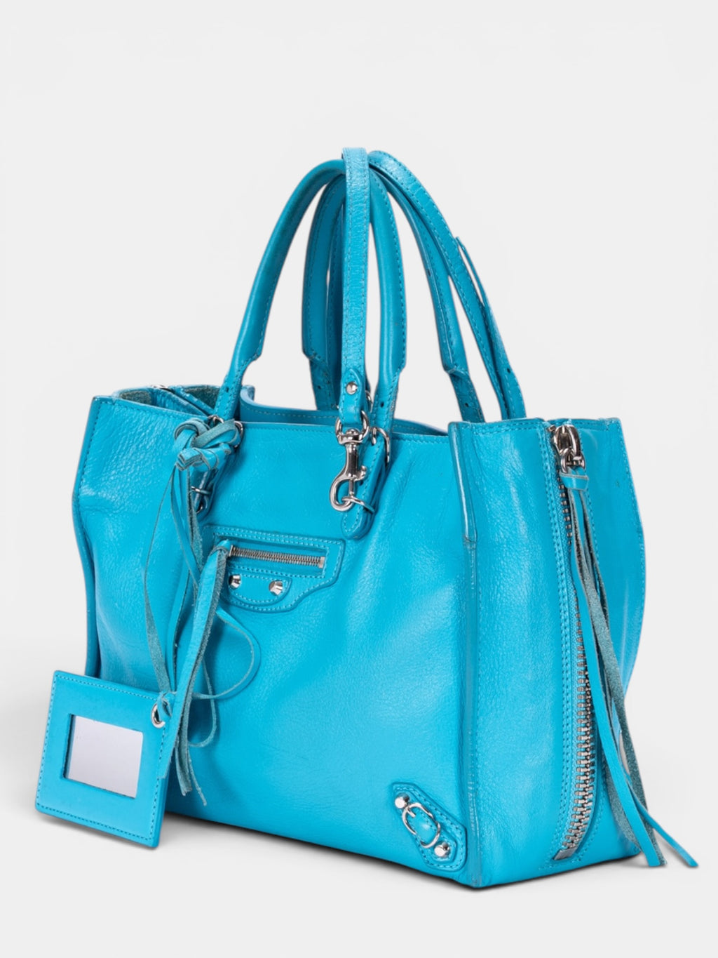 Balenciaga Papier A6 Zip Around Tote Bag In Blue