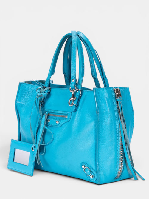 Balenciaga Papier A6 Zip Around Tote Bag In Blue