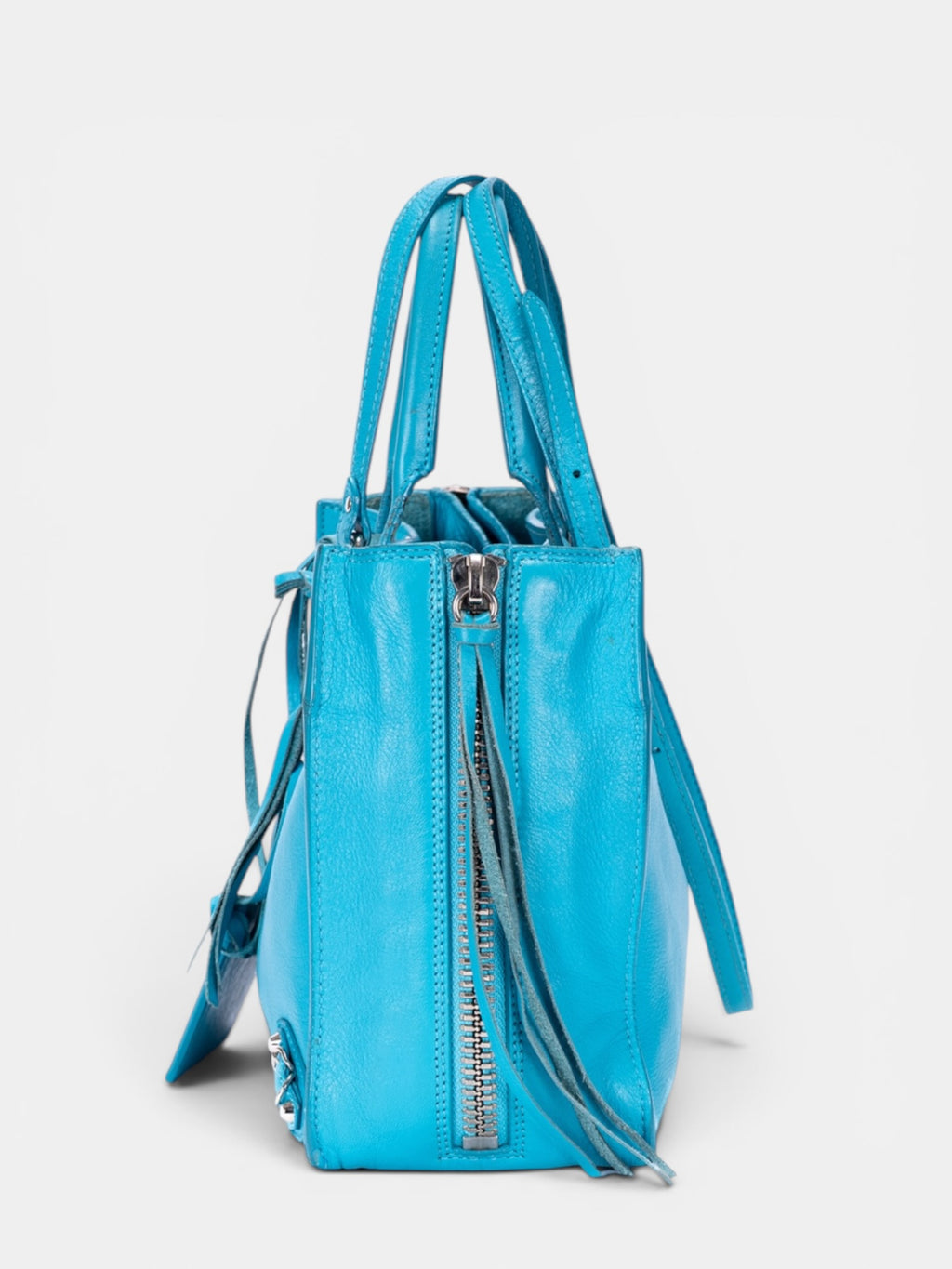 Balenciaga Papier A6 Zip Around Tote Bag In Blue