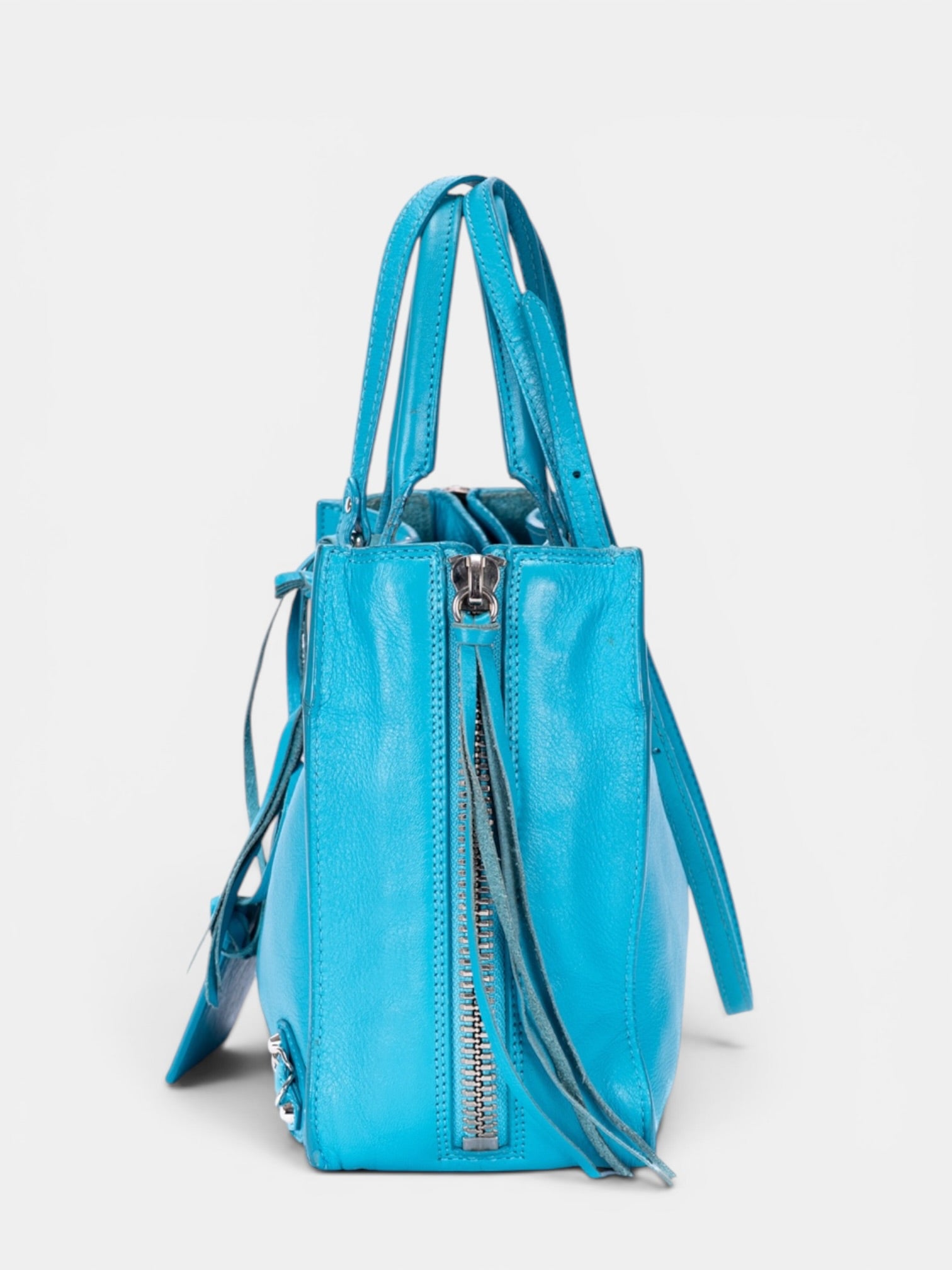 Balenciaga Papier A6 Zip Around Tote Bag In Blue