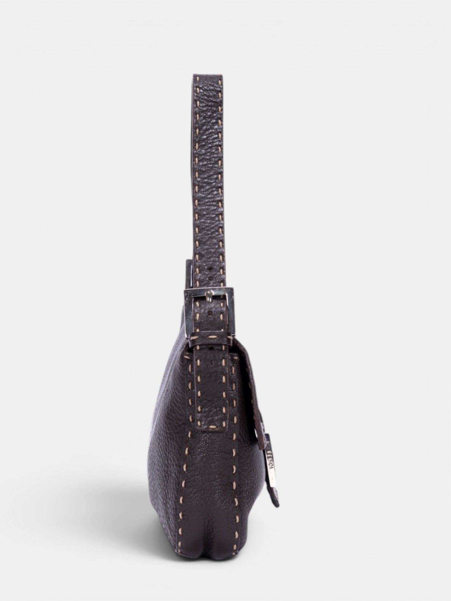 Fendi Selleria Baguette Medium Bag In Dark Brown