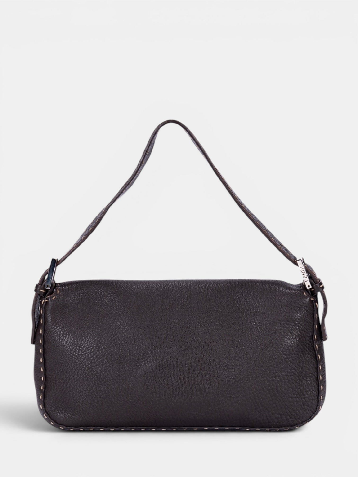Fendi Selleria Baguette Medium Bag In Dark Brown