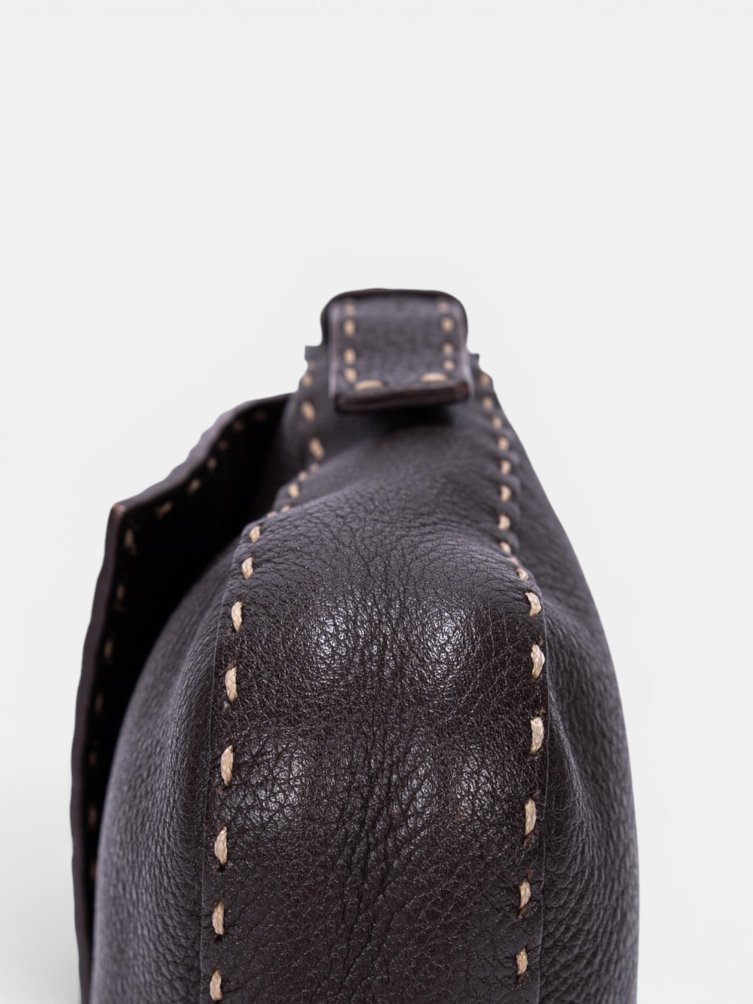 Fendi Selleria Baguette Medium Bag In Dark Brown