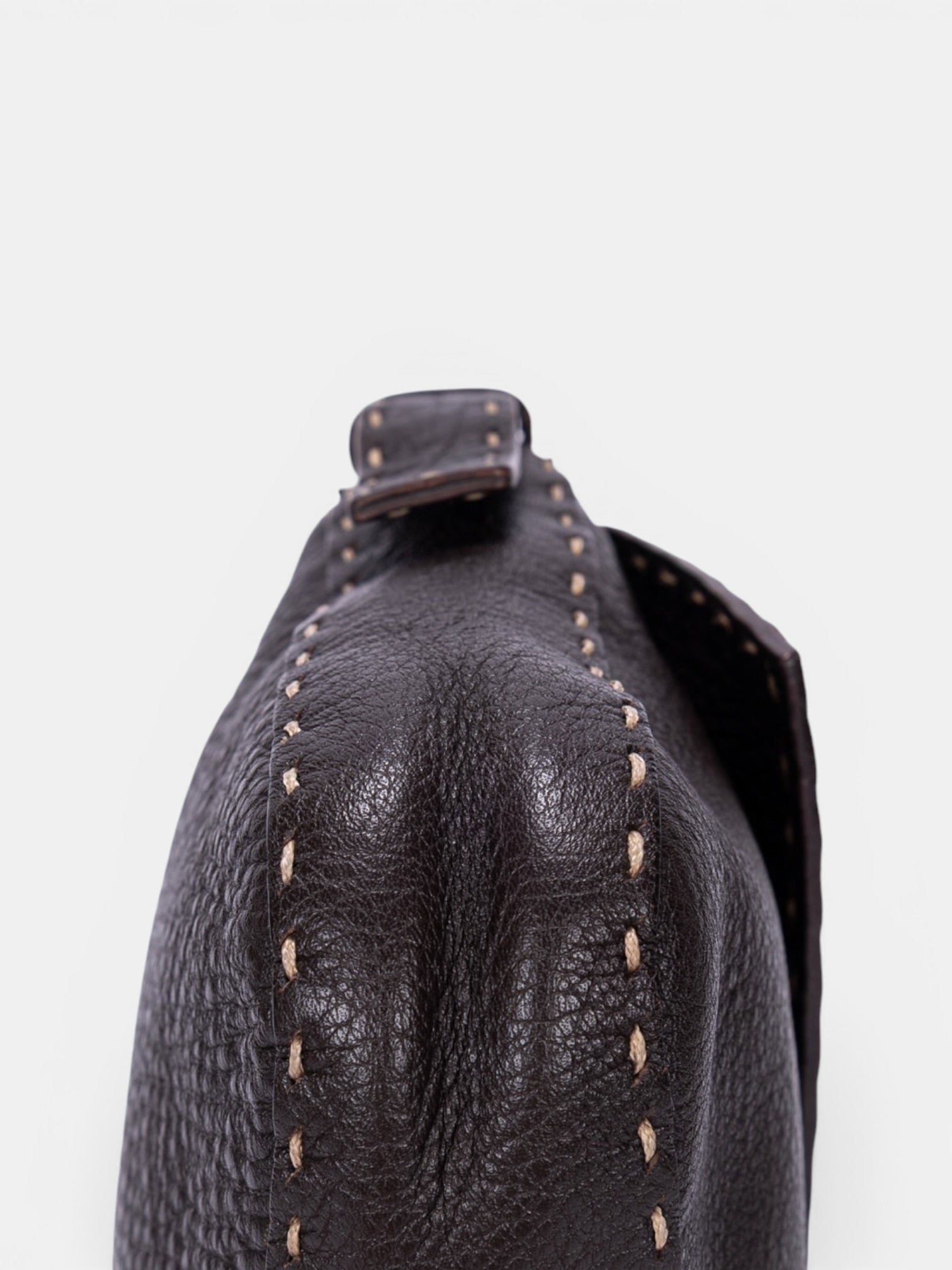 Fendi Selleria Baguette Medium Bag In Dark Brown