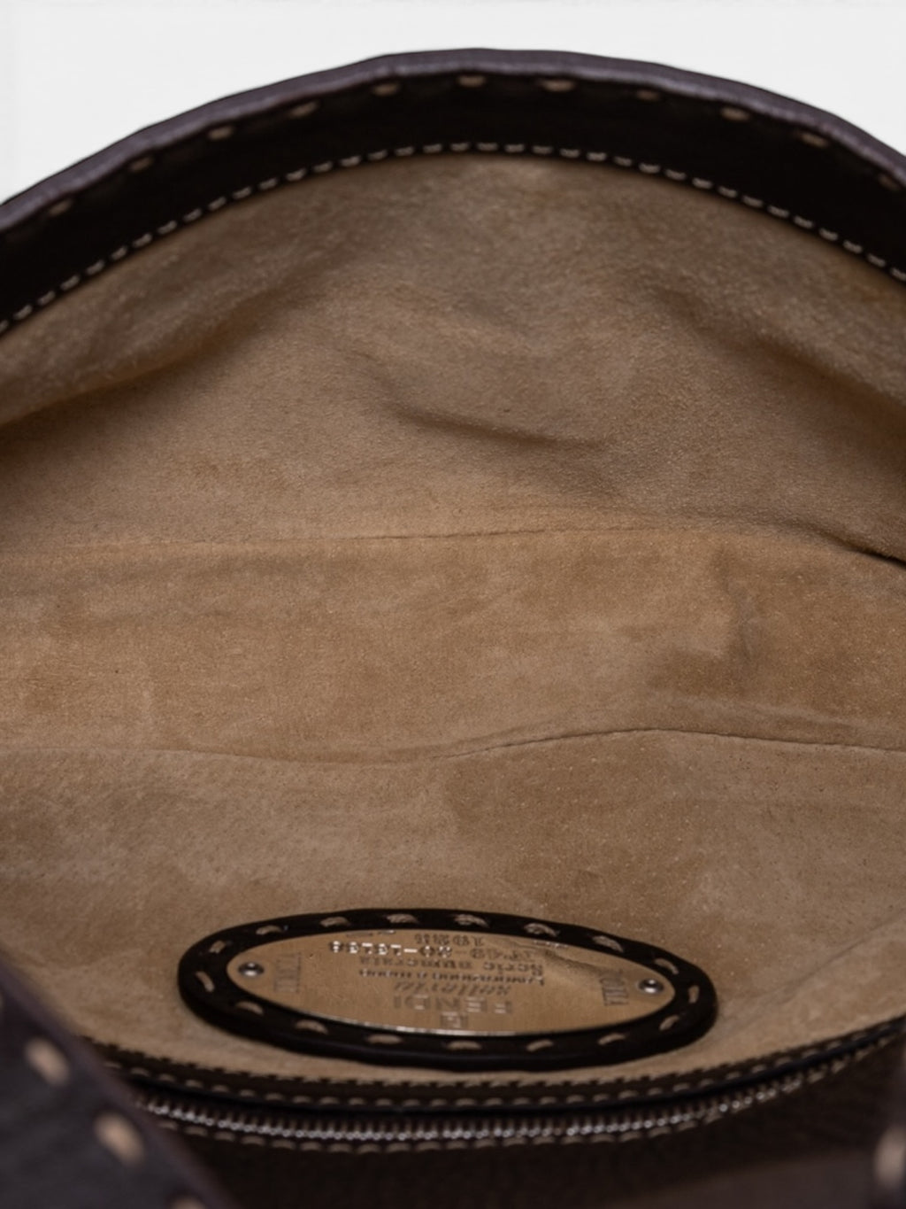 Fendi Selleria Baguette Medium Bag In Dark Brown