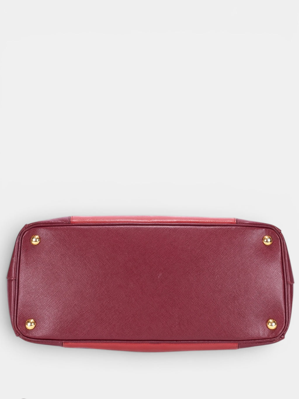 Prada Saffiano Lux Tote In Bi-Color Red & Burgundy