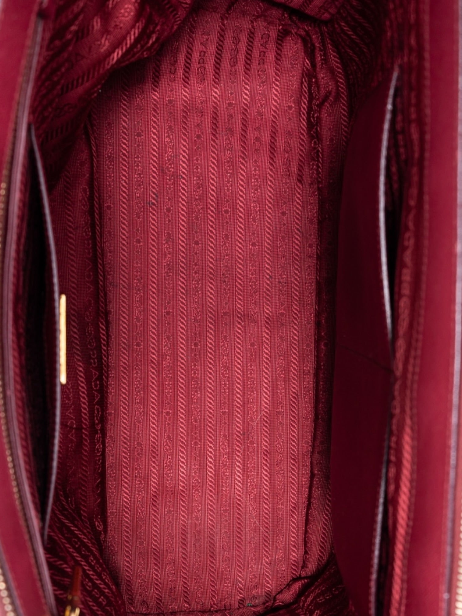 Prada Saffiano Lux Tote In Bi-Color Red & Burgundy