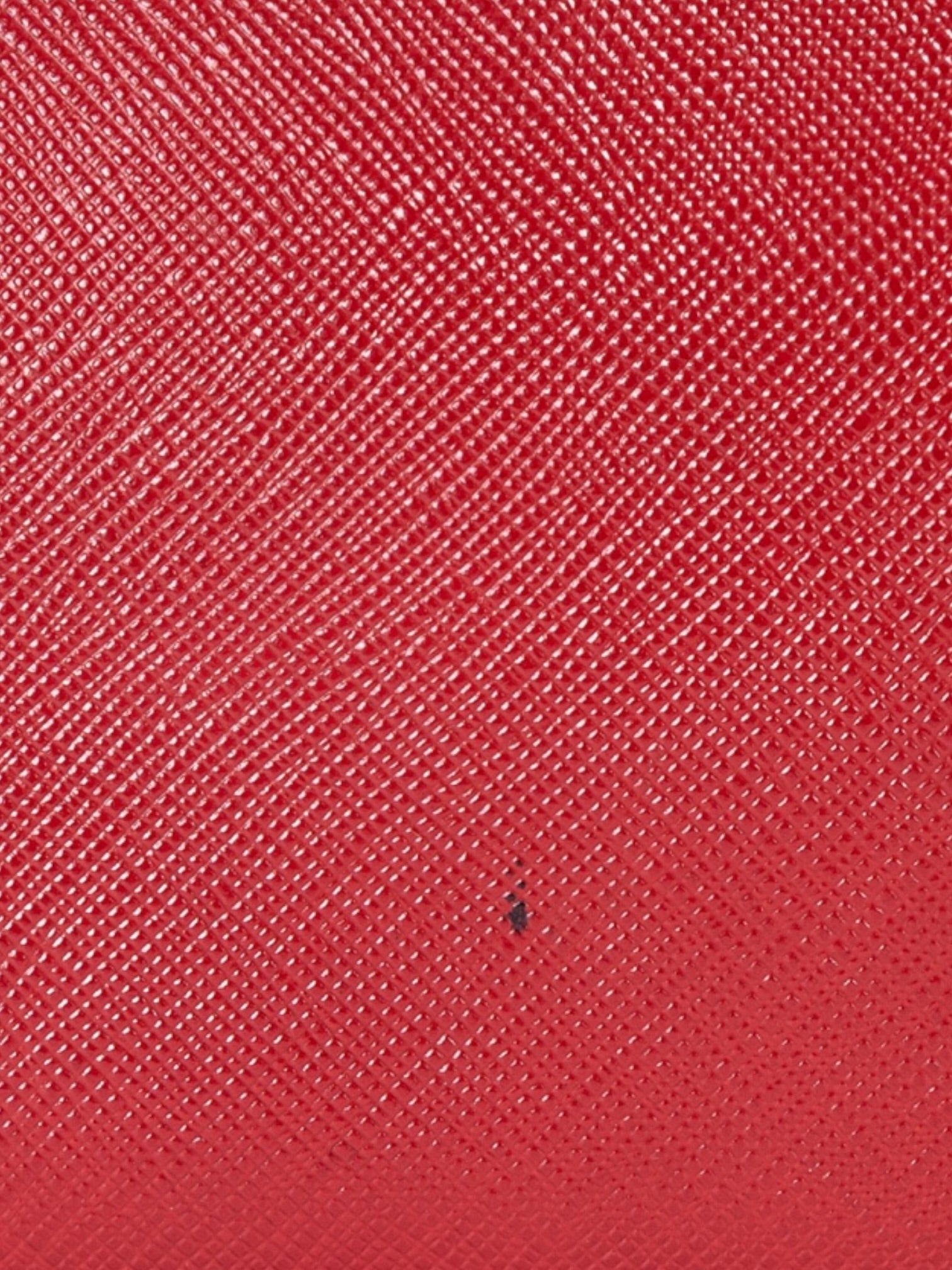 Prada Saffiano Lux Tote In Bi-Color Red & Burgundy