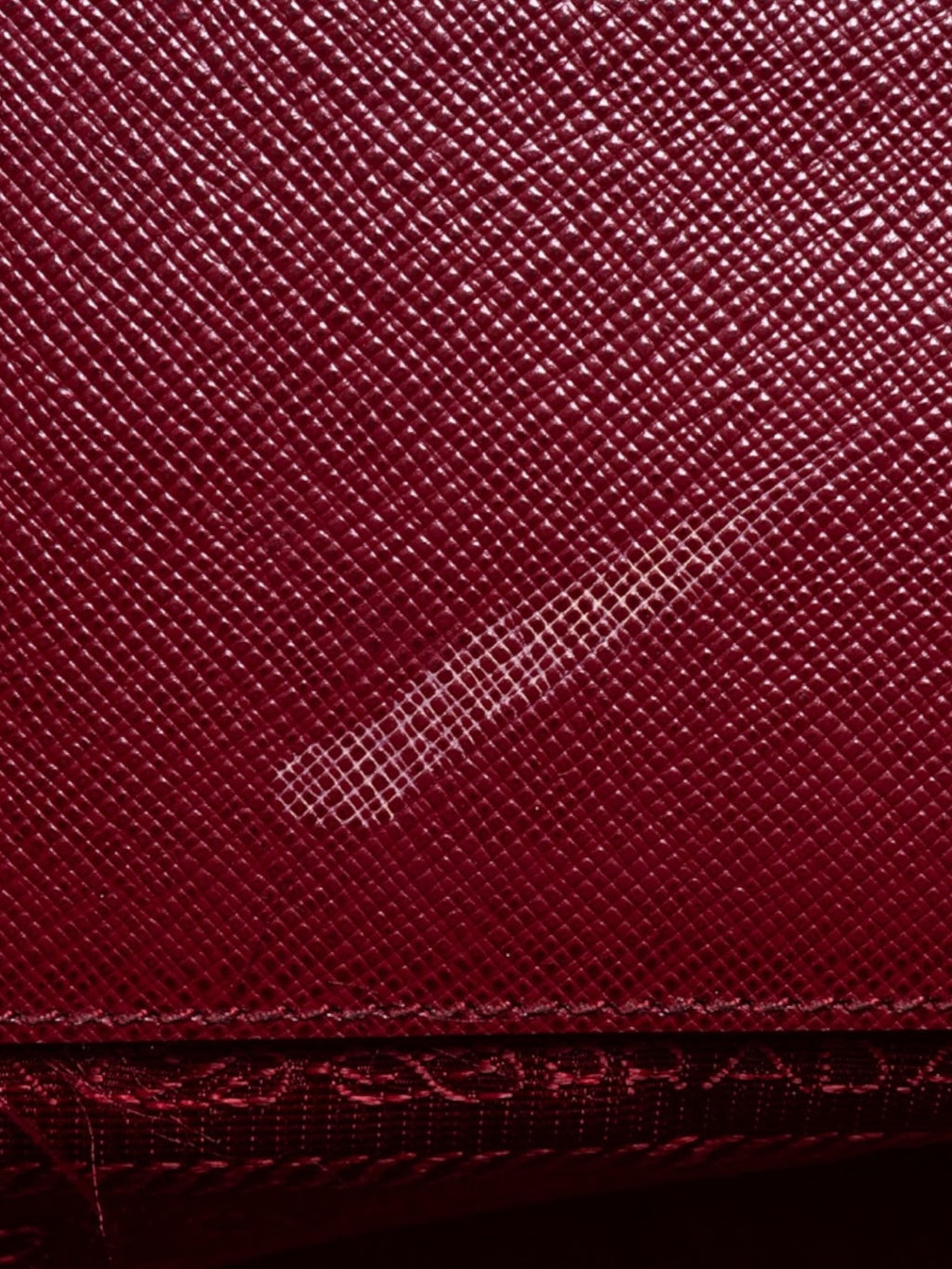 Prada Saffiano Lux Tote In Bi-Color Red & Burgundy
