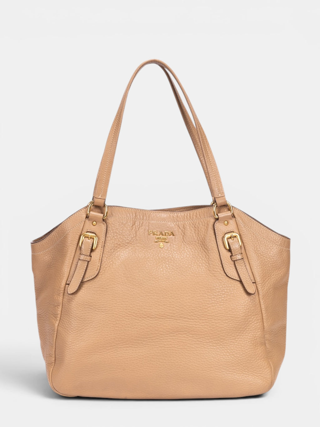 Prada Vitello Daino Shoulder Bag In Beige