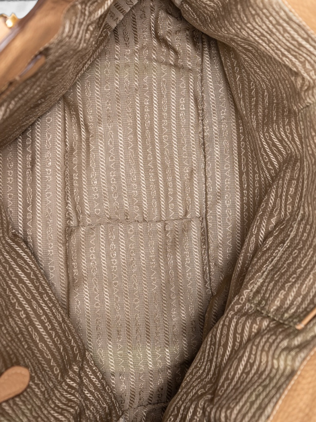 Prada Vitello Daino Shoulder Bag In Beige