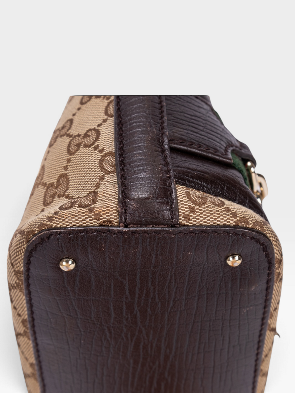 Gucci GG Canvas Sherry Horsebit Handbag In Brown