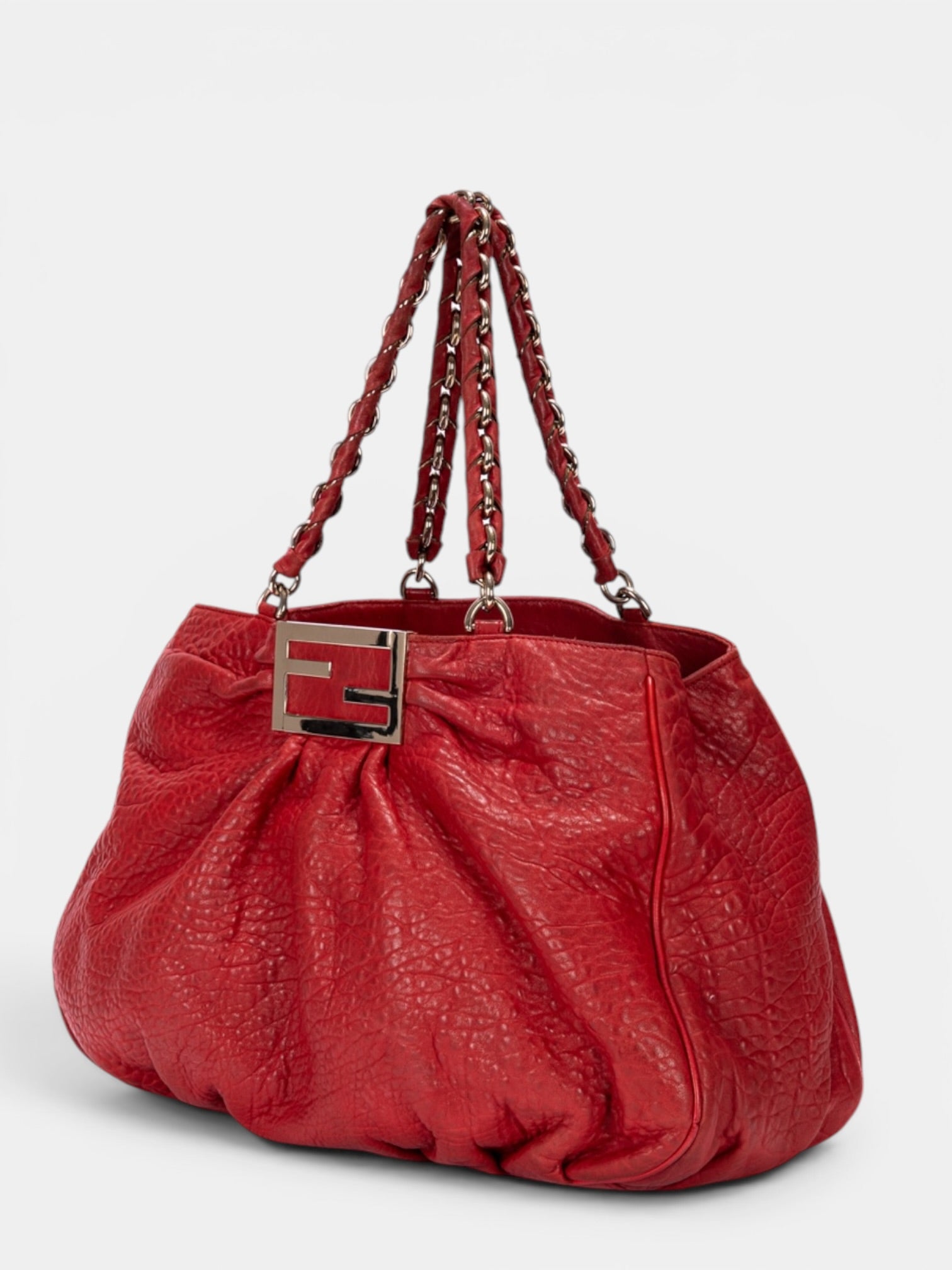 Fendi Mia Chain Shoulder Bag In Red