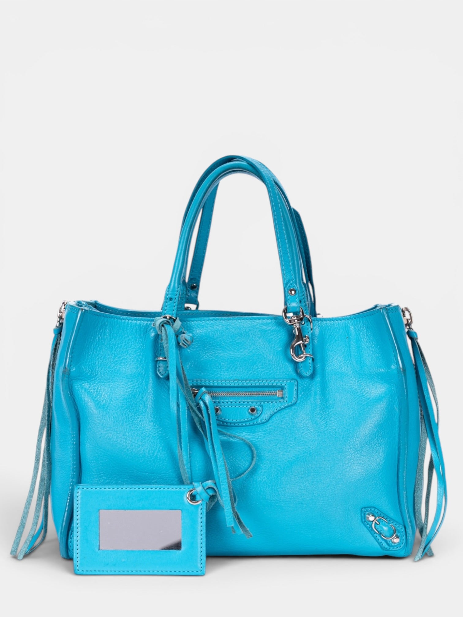 Balenciaga Papier A6 Zip Around Tote Bag In Blue