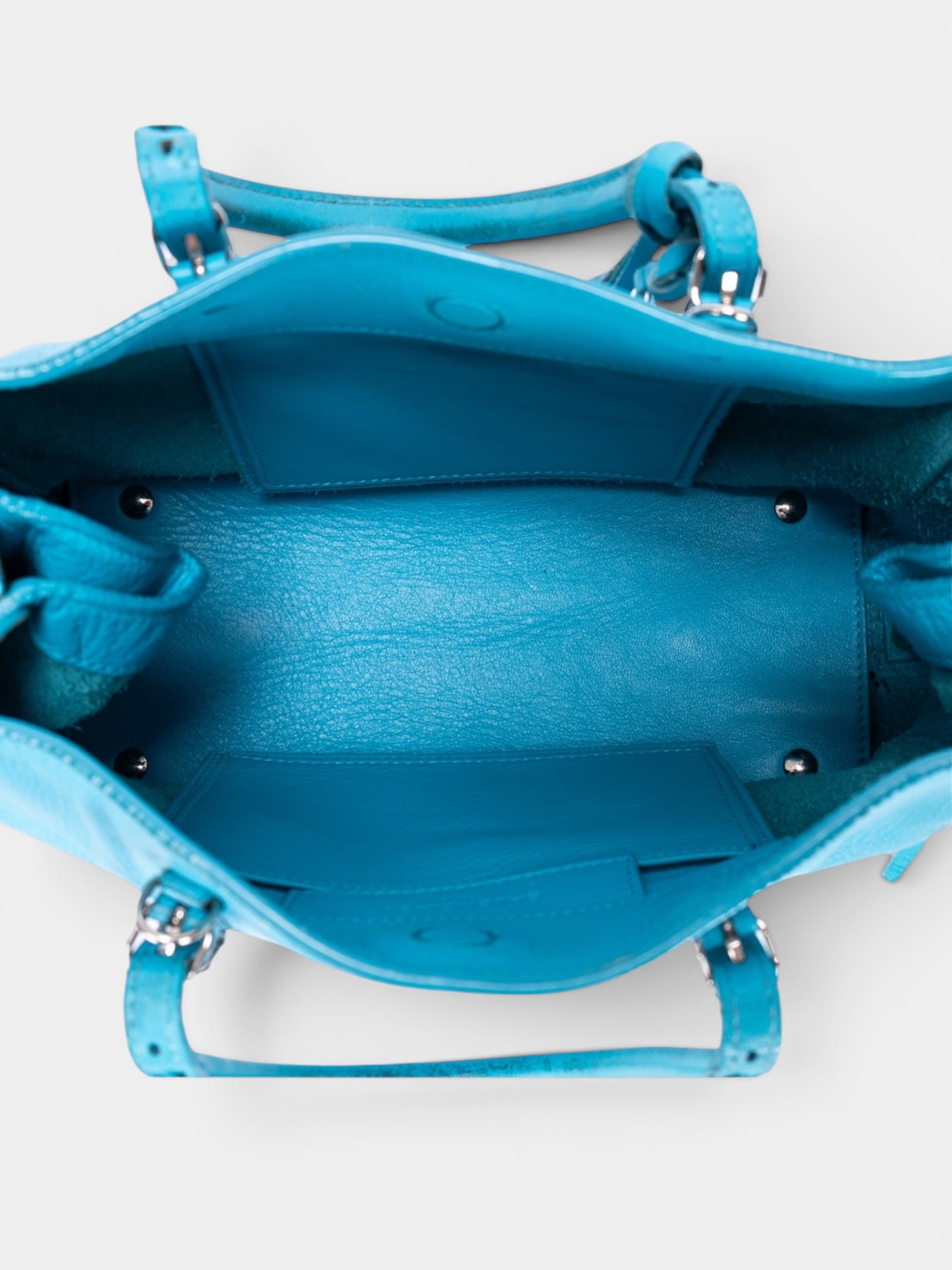 Balenciaga Papier A6 Zip Around Tote Bag In Blue