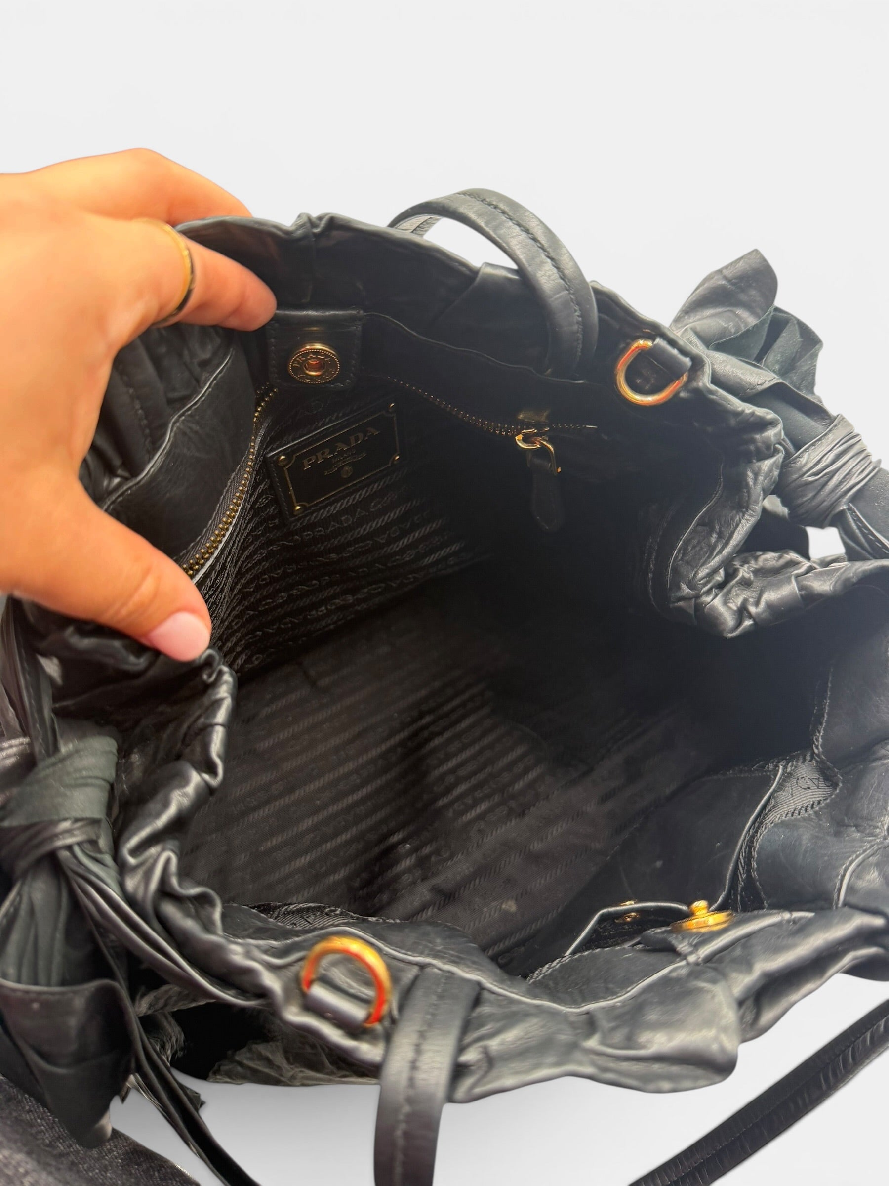 Prada Nappa Antique Drawstring Tote