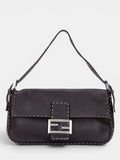 Fendi Selleria Baguette Medium Bag In Dark Brown