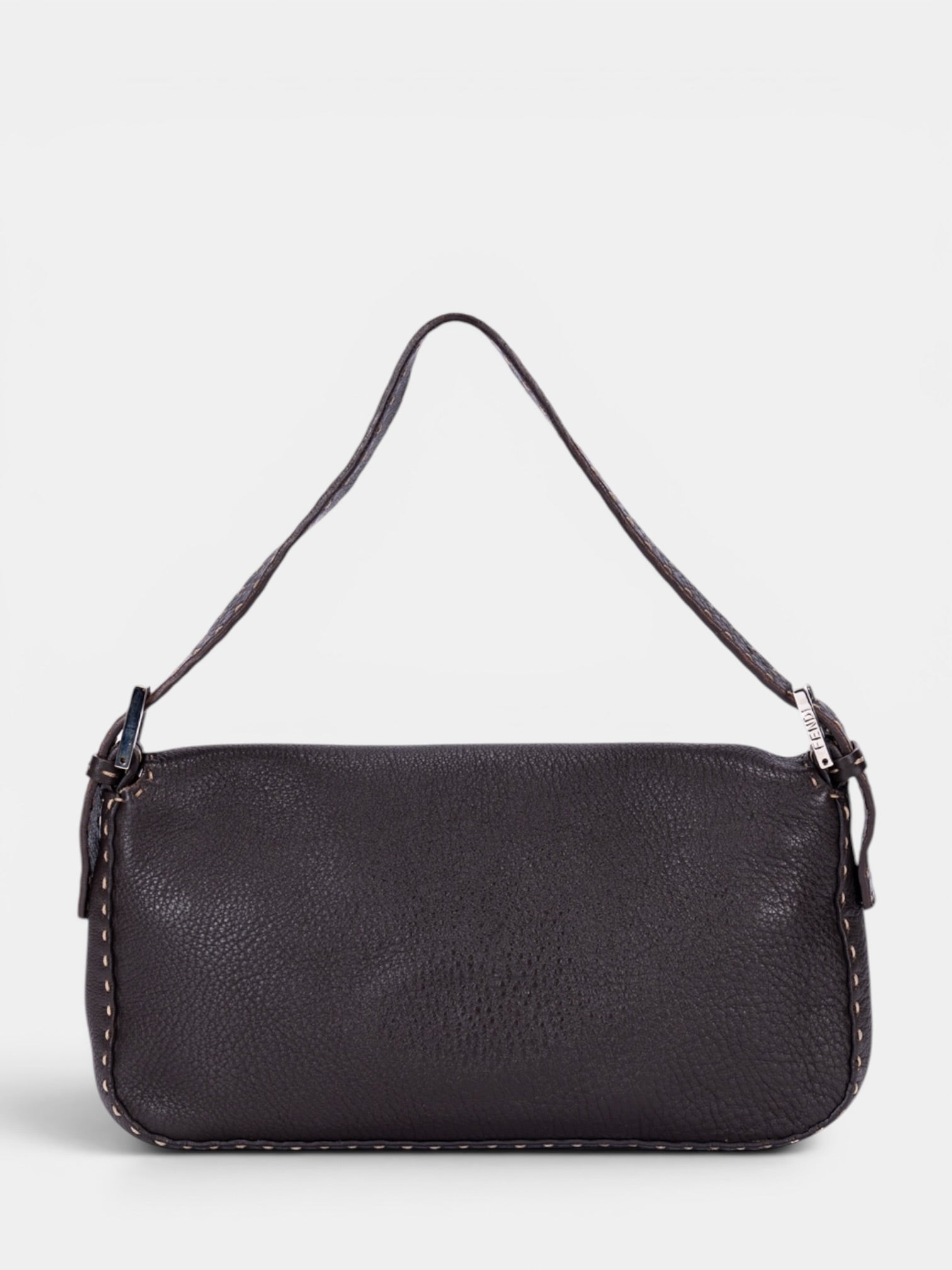 Fendi Selleria Baguette Medium Bag In Dark Brown