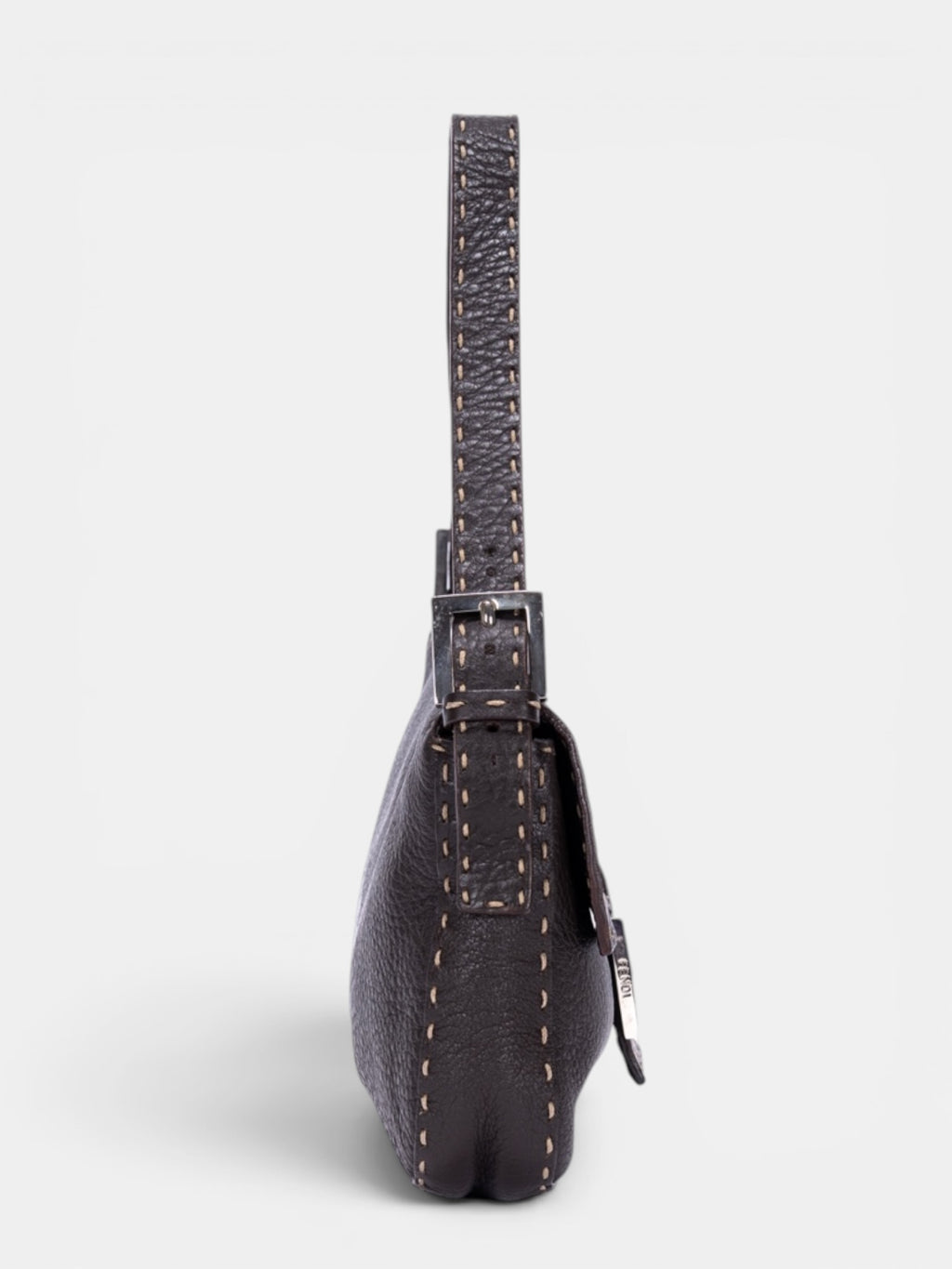 Fendi Selleria Baguette Medium Bag In Dark Brown