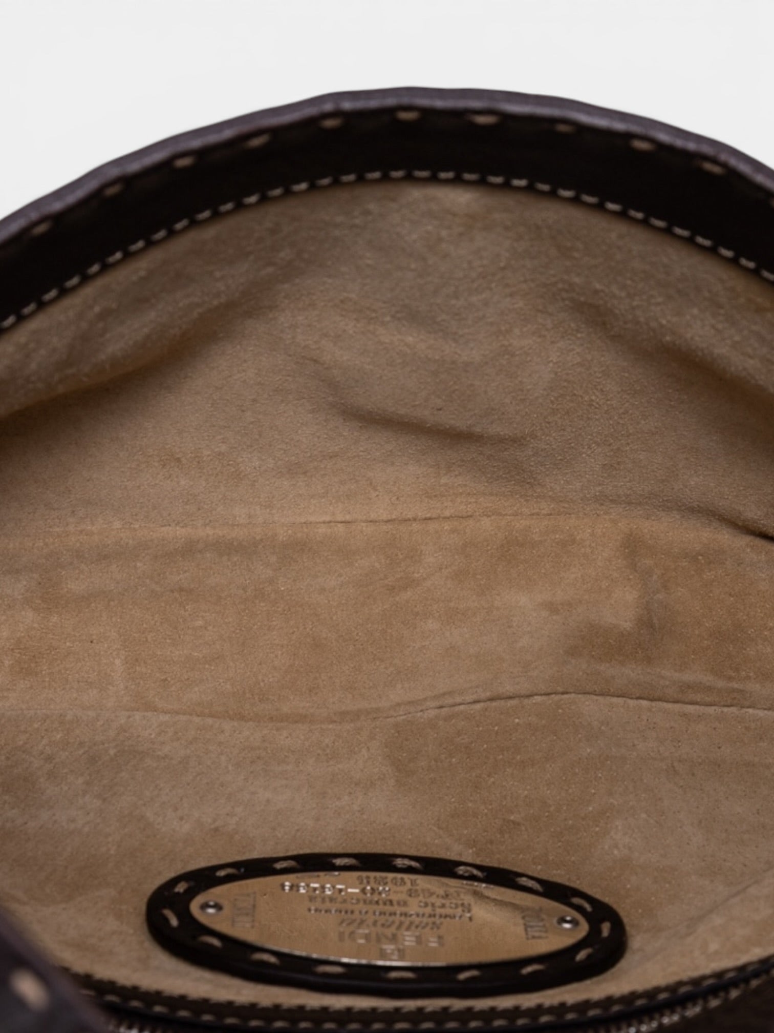 Fendi Selleria Baguette Medium Bag In Dark Brown