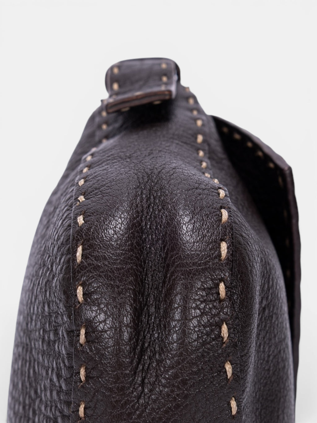 Fendi Selleria Baguette Medium Bag In Dark Brown