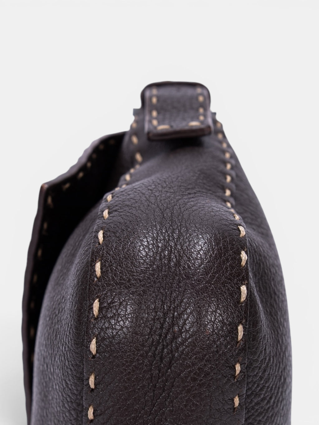 Fendi Selleria Baguette Medium Bag In Dark Brown